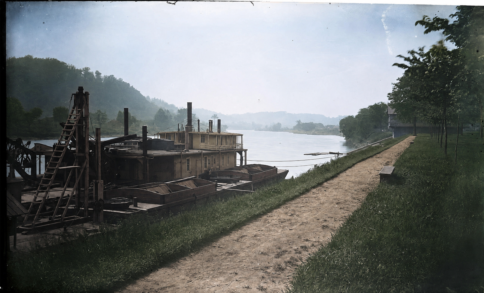 Colorized historical Ohio scene